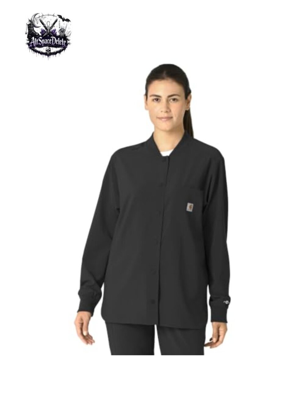 Women's Modern Fit Bonded Fleece Scrub Jacket with Stretch